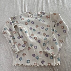 Girl Zara Cream and Purple Long Sleeve Tee